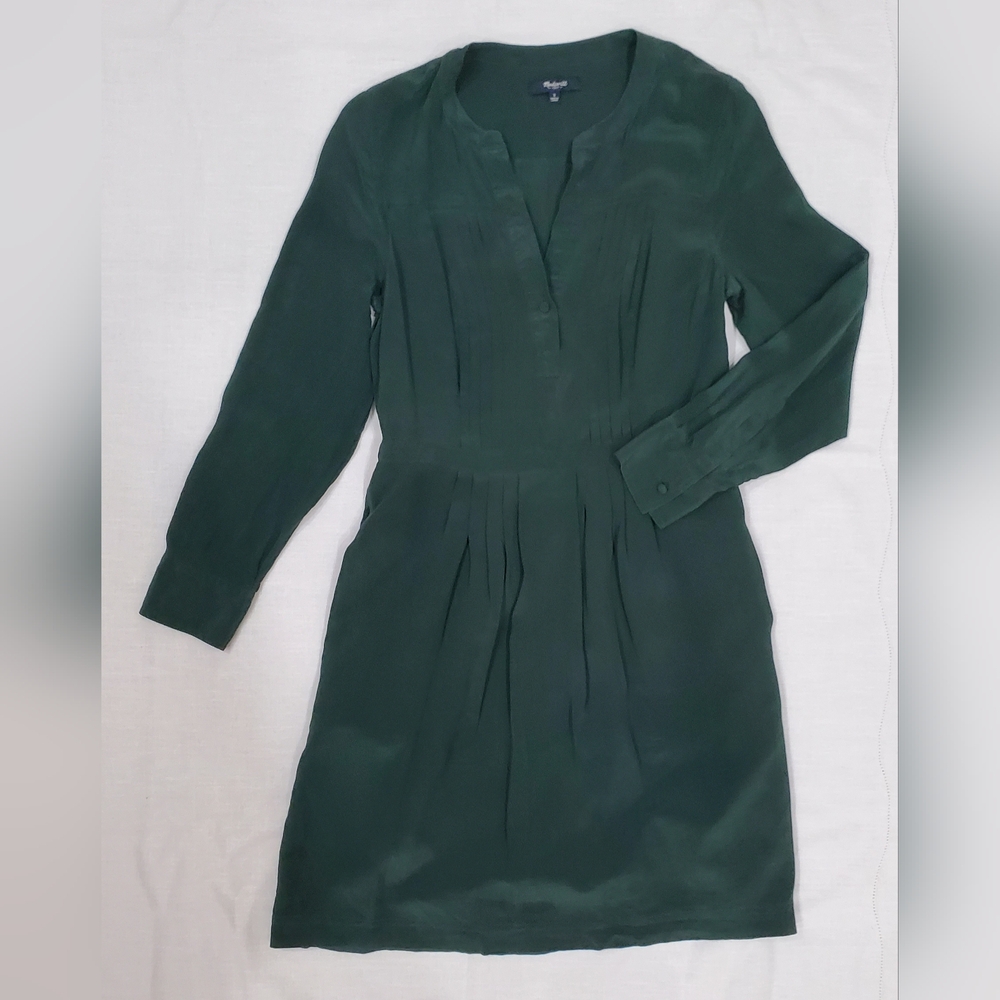 Madewell Forest Green Long Sleeve Dress